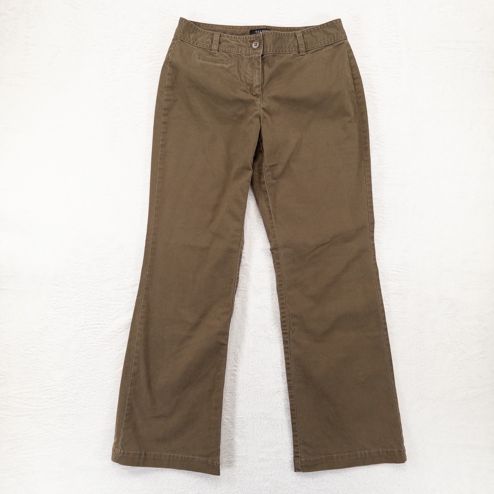 Talbots Womens Chino Pants 4P Brown Curvy Bootcut Cotton Stretch Mid Rise Casual